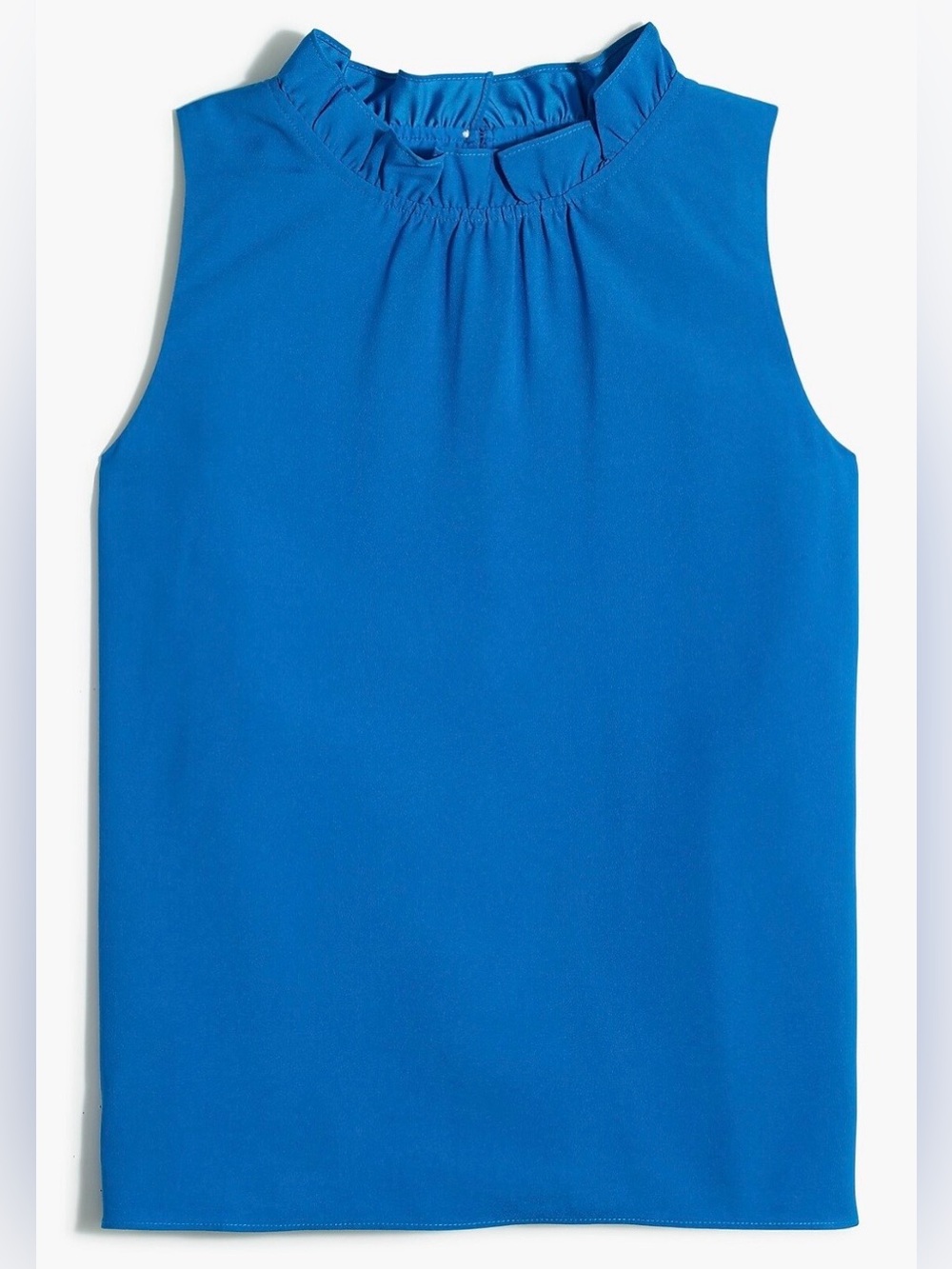 J.Crew Factory Ruffle-neck Sleeveless
Crepe Blouse in Electric Blue